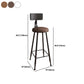 Industrial Armless Backrest Counter Stool Iron Bar Stool with Seat and Pedal