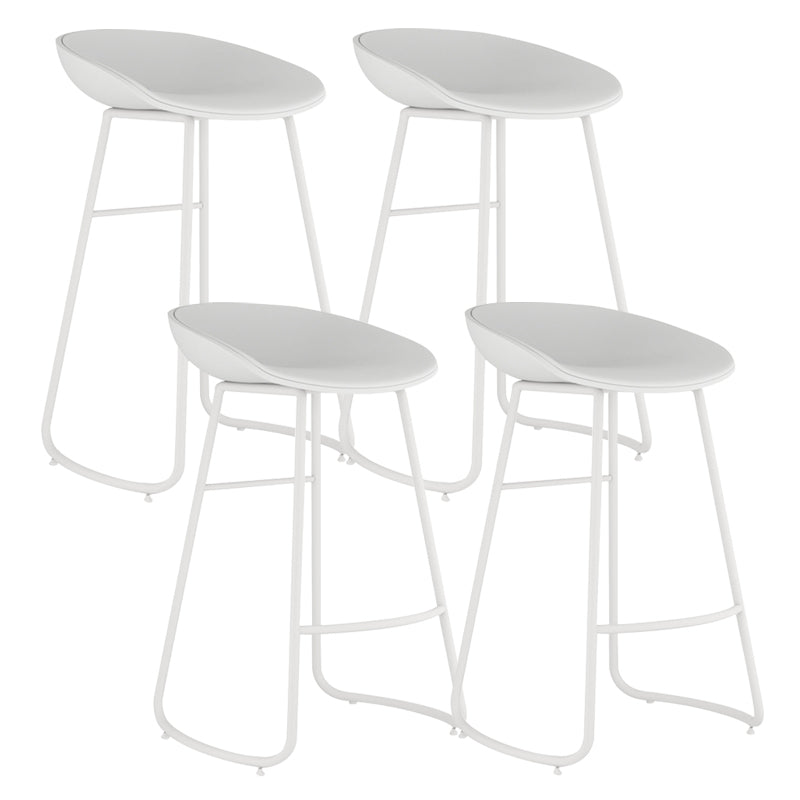 Contemporary Iron Base Bar Stools Plastic Bucket Seat Barstool for Home