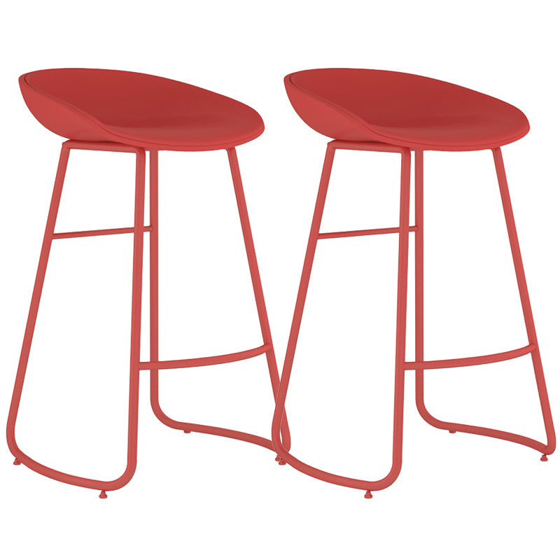 Contemporary Iron Base Bar Stools Plastic Bucket Seat Barstool for Home