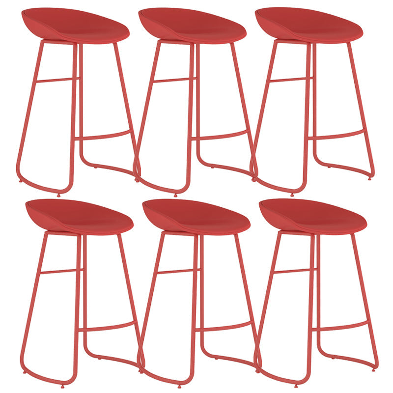 Contemporary Iron Base Bar Stools Plastic Bucket Seat Barstool for Home