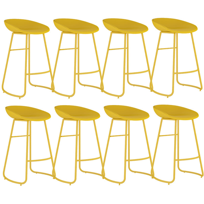 Contemporary Iron Base Bar Stools Plastic Bucket Seat Barstool for Home