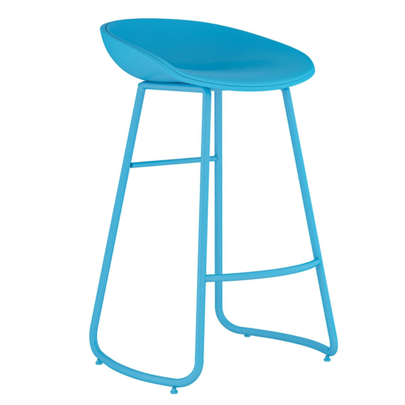 Contemporary Iron Base Bar Stools Plastic Bucket Seat Barstool for Home