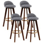 Contemporary Wood Stool Fabric Cushion in Matte Finish for Indoor