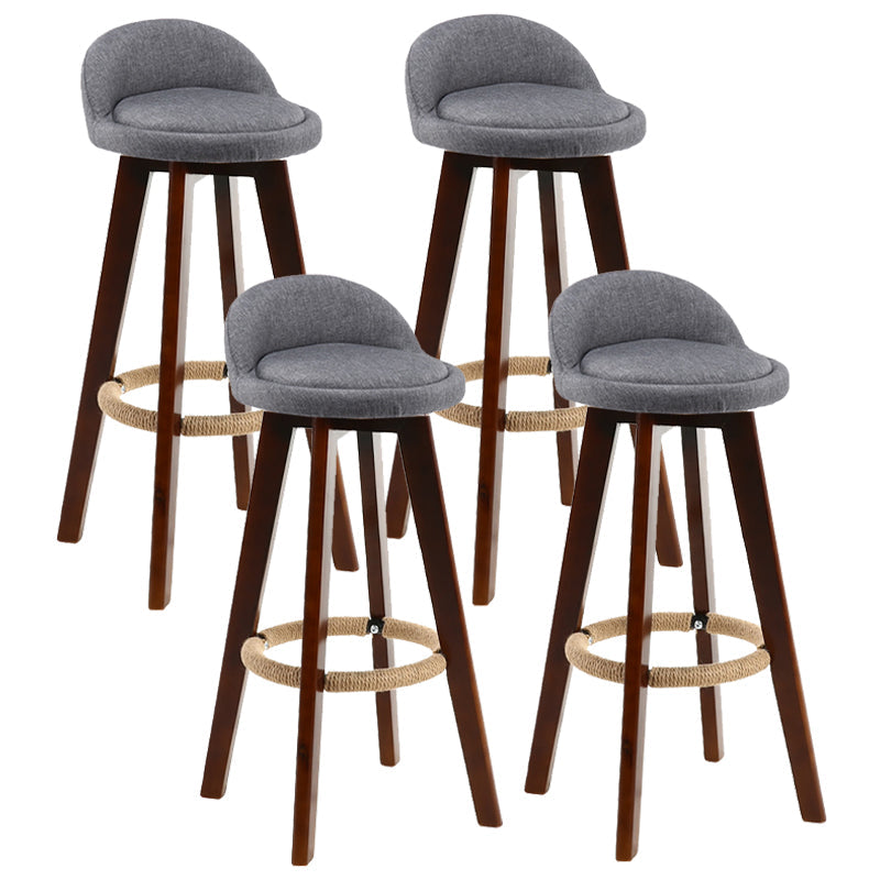 Contemporary Wood Stool Fabric Cushion in Matte Finish for Indoor