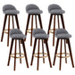 Contemporary Wood Stool Fabric Cushion in Matte Finish for Indoor