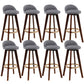 Contemporary Wood Stool Fabric Cushion in Matte Finish for Indoor