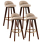 Contemporary Wood Stool Fabric Cushion in Matte Finish for Indoor