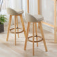 Contemporary Wood Stool Fabric Cushion in Matte Finish for Indoor