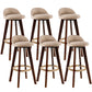 Contemporary Wood Stool Fabric Cushion in Matte Finish for Indoor