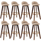 Contemporary Wood Stool Fabric Cushion in Matte Finish for Indoor