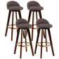 Contemporary Wood Stool Fabric Cushion in Matte Finish for Indoor