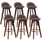 Contemporary Wood Stool Fabric Cushion in Matte Finish for Indoor