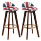 Contemporary Wood Stool Fabric Cushion in Matte Finish for Indoor