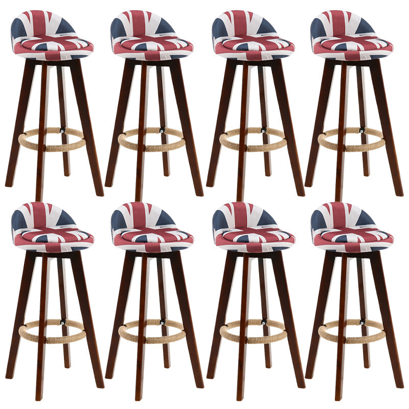 Contemporary Wood Stool Fabric Cushion in Matte Finish for Indoor