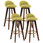 Contemporary Wood Stool Fabric Cushion in Matte Finish for Indoor