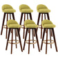 Contemporary Wood Stool Fabric Cushion in Matte Finish for Indoor