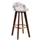Contemporary Wood Stool Fabric Cushion in Matte Finish for Indoor