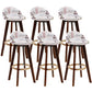 Contemporary Wood Stool Fabric Cushion in Matte Finish for Indoor