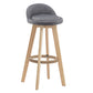 Contemporary Wood Stool Fabric Cushion in Matte Finish for Indoor