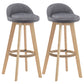 Contemporary Wood Stool Fabric Cushion in Matte Finish for Indoor