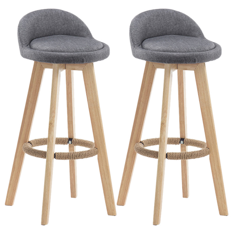 Contemporary Wood Stool Fabric Cushion in Matte Finish for Indoor