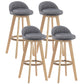 Contemporary Wood Stool Fabric Cushion in Matte Finish for Indoor