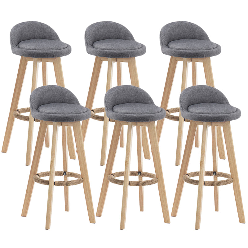 Contemporary Wood Stool Fabric Cushion in Matte Finish for Indoor