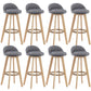 Contemporary Wood Stool Fabric Cushion in Matte Finish for Indoor