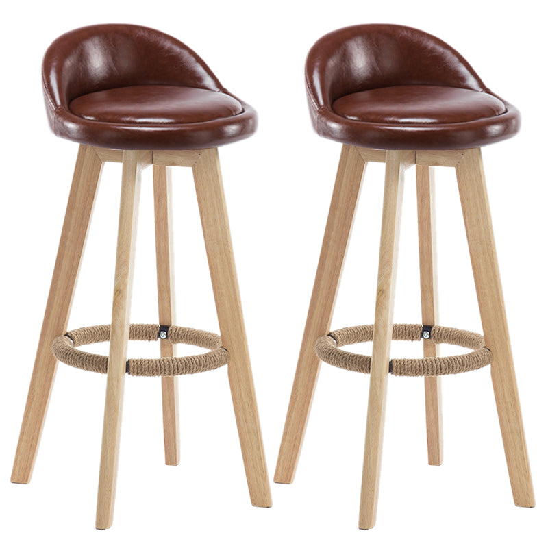 Contemporary Wood Stool Fabric Cushion in Matte Finish for Indoor