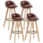 Contemporary Wood Stool Fabric Cushion in Matte Finish for Indoor