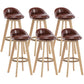 Contemporary Wood Stool Fabric Cushion in Matte Finish for Indoor