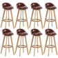 Contemporary Wood Stool Fabric Cushion in Matte Finish for Indoor