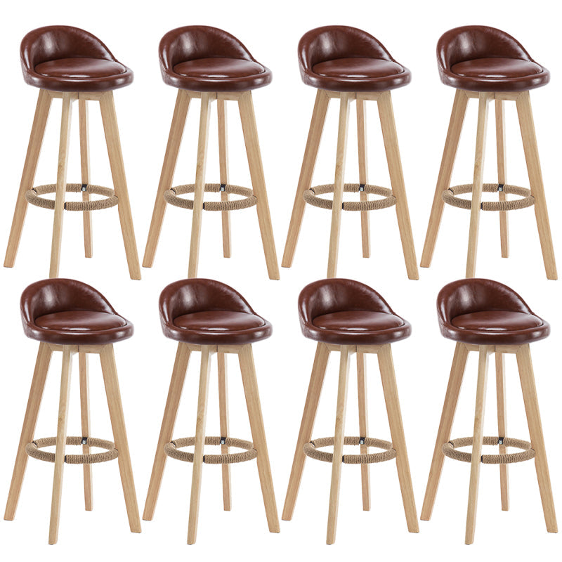 Contemporary Wood Stool Fabric Cushion in Matte Finish for Indoor