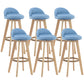 Contemporary Wood Stool Fabric Cushion in Matte Finish for Indoor