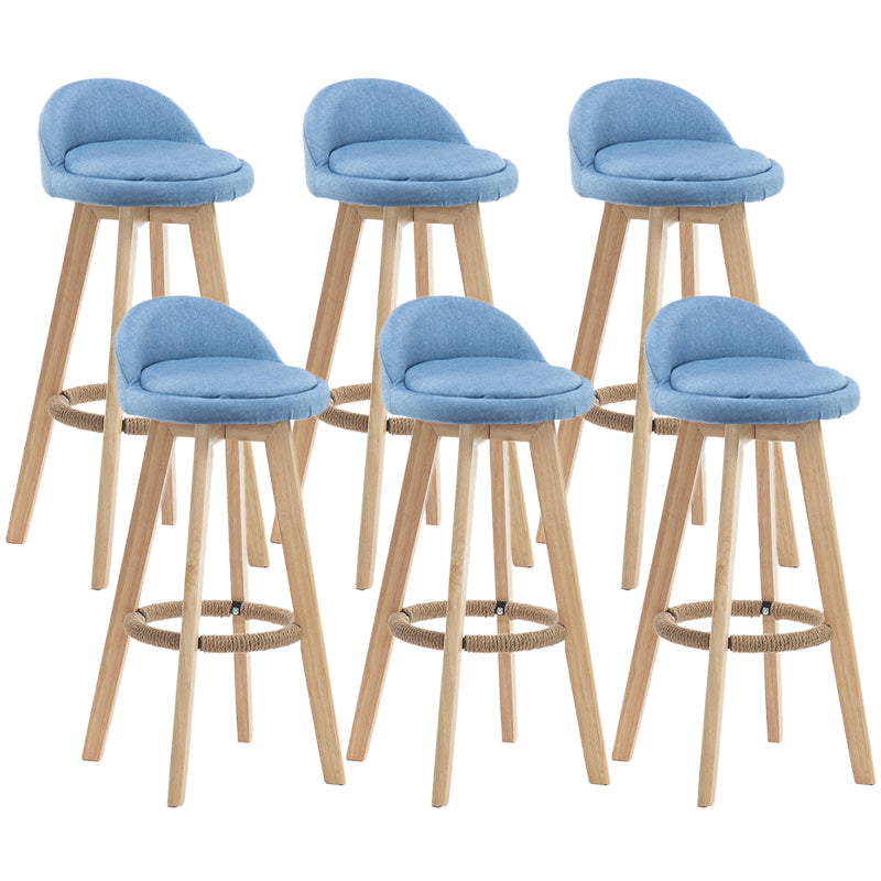 Contemporary Wood Stool Fabric Cushion in Matte Finish for Indoor