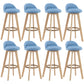 Contemporary Wood Stool Fabric Cushion in Matte Finish for Indoor