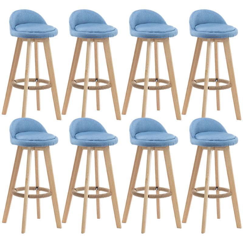 Contemporary Wood Stool Fabric Cushion in Matte Finish for Indoor