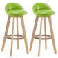 Contemporary Wood Stool Fabric Cushion in Matte Finish for Indoor