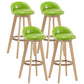 Contemporary Wood Stool Fabric Cushion in Matte Finish for Indoor