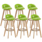 Contemporary Wood Stool Fabric Cushion in Matte Finish for Indoor