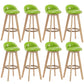 Contemporary Wood Stool Fabric Cushion in Matte Finish for Indoor
