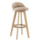 Contemporary Wood Stool Fabric Cushion in Matte Finish for Indoor