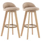 Contemporary Wood Stool Fabric Cushion in Matte Finish for Indoor
