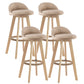 Contemporary Wood Stool Fabric Cushion in Matte Finish for Indoor