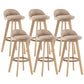 Contemporary Wood Stool Fabric Cushion in Matte Finish for Indoor