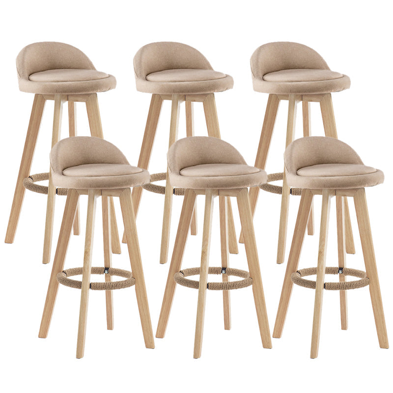 Contemporary Wood Stool Fabric Cushion in Matte Finish for Indoor