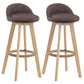 Contemporary Wood Stool Fabric Cushion in Matte Finish for Indoor