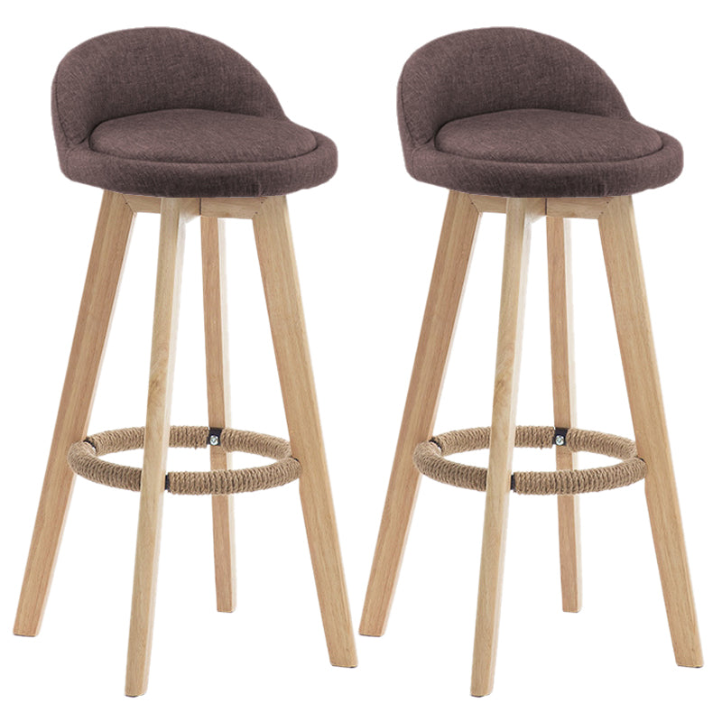 Contemporary Wood Stool Fabric Cushion in Matte Finish for Indoor
