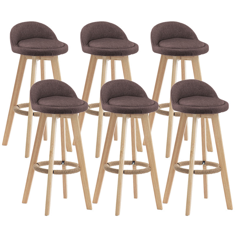 Contemporary Wood Stool Fabric Cushion in Matte Finish for Indoor