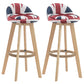 Contemporary Wood Stool Fabric Cushion in Matte Finish for Indoor
